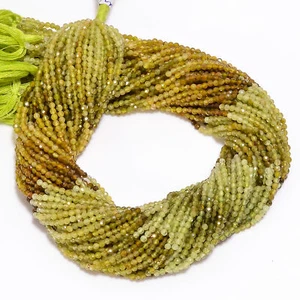 Natural Grossularite Garnet Gemstone Round Faceted Beads 3 mm Strand 12.5" GB399 - Picture 1 of 2
