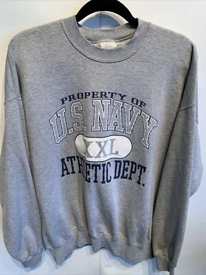 Sudadera Atlética De Colección Años 80 Marina de los Estados Unidos Gráfica Cuello Redondo Para Hombres Talla 2XL Foto 1 de 4