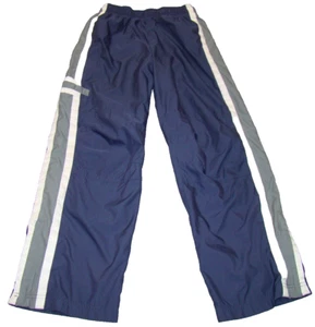 LL BEAN Boys Size 14 Nylon Lined Side Stripes Ankle Zip Navy Blue Athletic Pants - Picture 1 of 7