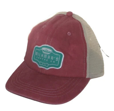 Gorra de béisbol Adam's sombrero de camioneros rosa envejecido Milkman's Coffee Co NUEVO Foto 1 de 3