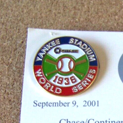 New York Yankees pin 1936 World Series Chase SGA w/ backing card WS NY c42604 - Image 1 of 4