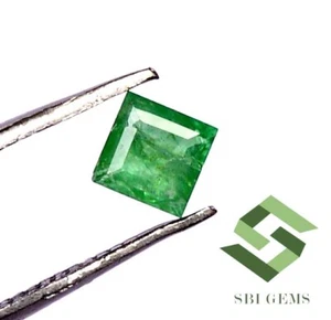 Certified Natural Emerald Square Cut 4 mm 0.32 CTS Untreated Loose Gemstone - Picture 1 of 4