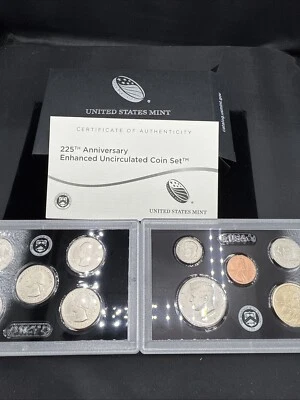2017 S Enhanced Uncirculated 225th Anniv 10 Coin Mint Set Original Box and COA  - Image 1 of 4