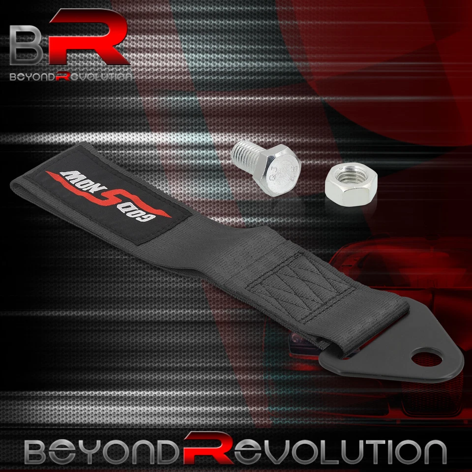 Fita preta para Jeep Godsnow chassi dianteiro traseiro puxando alça de reboque de emergência - Imagem 1 de 3