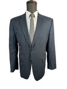 BANANA REPUBLIC Mens Navy Blue RELAXED FIT Flat 2 Pc Suit 42R Jacket 36x27 Pant - Picture 1 of 10