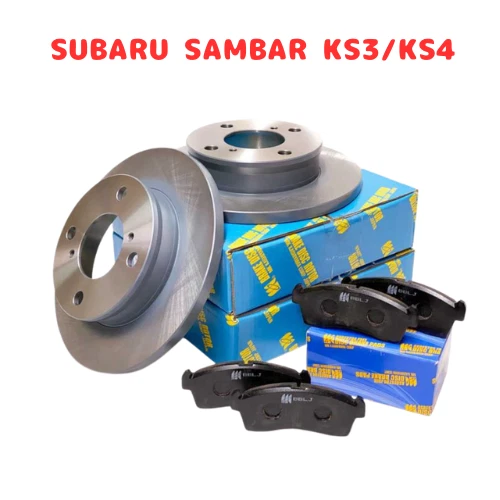 Fits SUBARU SAMBAR TRUCK VAN KS3 KS4 KV3 KV4 Front Brake Pad Rotor R&L Set - Image 1 of 1