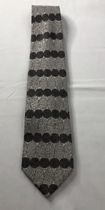 Oleg Cassini 100% silk gray tie made in Italy geometric design - Picture 1 of 4