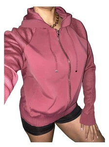 Victoria's Secret Sport RARE NEW Fashion Mauve Coat Scuba Mesh Jacket Medium M - Picture 1 of 7