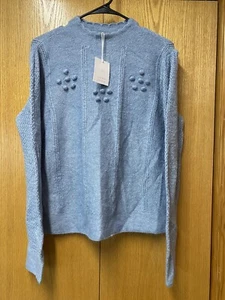 Lauren Conrad Sweater ~ Blue Scallop Neckline Accented Pullover ~ Size M ~ NWT - Picture 1 of 10