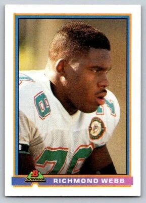 1991  Bowman #296 Richmond Webb Miami Dolphins - Image 1 of 2