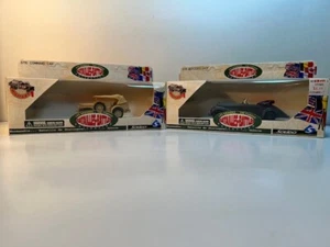 2 Solidos W Scatole Metallo Seconda Guerra Mondiale Comandante Auto Tedesche e Americane 1/50 - Foto 1 di 5