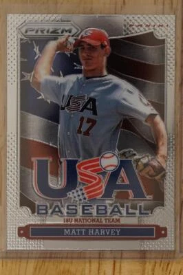 2013 Panini Prizm USA Baseball Card PRIZM USA5 MATT HARVEY New York Mets - Image 1 of 2