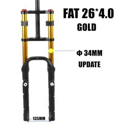 26 pulgadas 4.0" Neumático Doble Hombro Horquilla Grasa Nieve Playa E-bike Horquilla de Aire MTB Montaña Foto 1 de 4