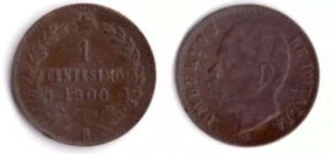 1900 Umberto I Cent 1 Rame Testa Nuda Vedi Foto - Picture 1 of 1