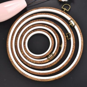 Wood Hand Embroidery Hoop Adjustable Cross Stitch Frame Circle DIY Handy - Picture 1 of 16