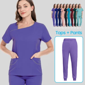 NiaaHinn Uniform Women Scrub Set Nurse Medical Student Hospital Jogger Worksuit - Picture 1 of 55