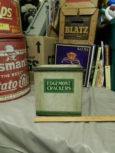 Edgemont Crackers {The Green & Green Co. Dayton, OH} Vtg Metal Tin Box Retro USA - Picture 1 of 12