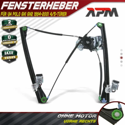 Fensterheber Elektrisch Vorne Rechts für VW Polo 6N1 94-99 6N2 94-01 Schrägheck - Bild 1 von 4