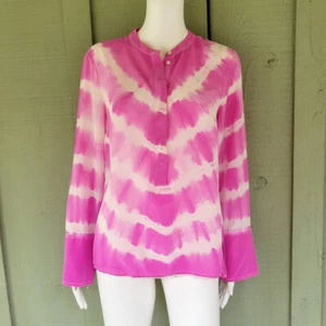 J. CREW rosa Seide Langarm Batik Design Bluse Top Small S - Bild 1 von 3