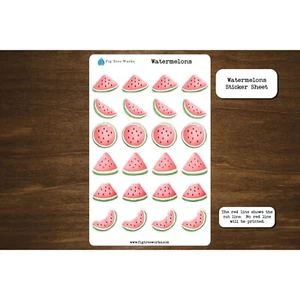 Watermelons Sticker Sheet | Planner and Journal Stickers | Decoration Stickers - Picture 1 of 1