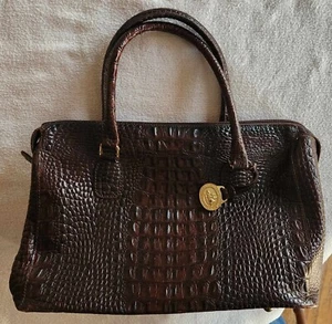 SALE Vintage Dark Brown Brahim Fairhaven Alligator Embossed Leather Purse - Picture 1 of 9