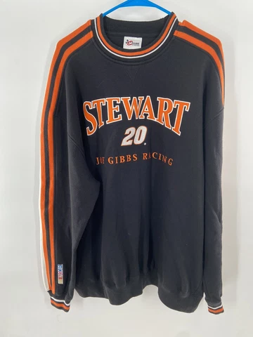 Chase NASCAR Black Orange Tony Stewart #20 Long Sleeve Pullover Sweater Mens XL Cover