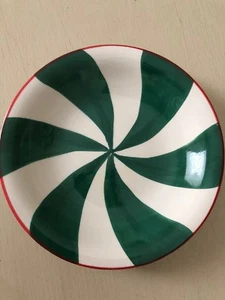 Nantucket Home for Christmas Grün Süßigkeiten Streifen 5" Dessert Süßigkeiten Teller - Bild 1 von 6
