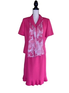 Le Suit Essentials Mujer Talla 12 Rosa Traje Floral Bufanda Carrera LEER Cottagecore - Imagen 1 de 15