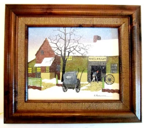 "Wheelwright" Beautiful Painting on Canvas y H. Hargrove - 8" x 10" Framed - Picture 1 of 5
