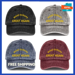 Gorra de béisbol con inscripción "Make Europe Great Again" gorra de sarga de algodón vintage - Imagen 1 de 31