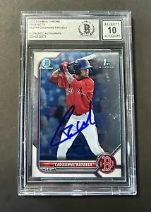 2022 1st Bowman Chrome Prospects #BCP61 Ceddanne Rafaela BGS Signed 10 Auto! 873 - Picture 1 of 3