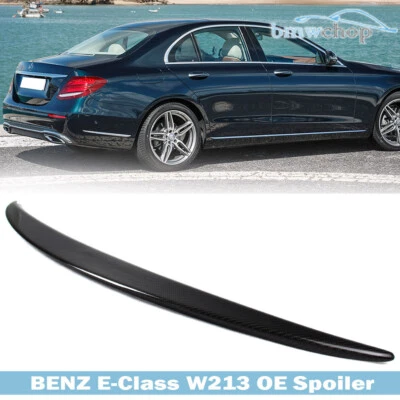 17-23 Fits Mercedes Benz E W213 E400 4D Real Carbon OE Style Trunk Spoiler - Image 1 of 4