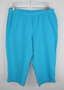 RUBY RD. Women's Blue Pull-on Hi-rise Capri Pants Size PL Stretch Cotton - Picture 1 of 7