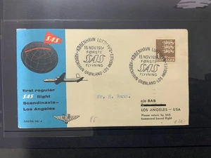 FLIGHT COVER: DENMARK SAS FLIGHT TO LOS ANGELES - Picture 1 of 1