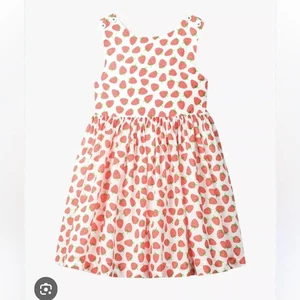Mini Boden Cross Back Strawberry Print Dress Size 11-12 - Picture 1 of 7