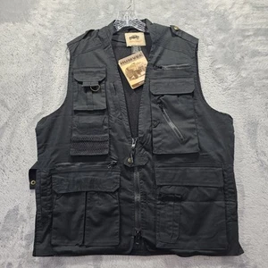 Humvee Safari Vest Mens Medium Black Tactical Utility Hunting Fishing Outdoor - Picture 1 of 11