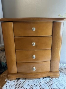 Schmuckschrank aus Holz, 3 Schubladen oben offen Croft & Barrow 10"x11"x7" - Bild 1 von 16