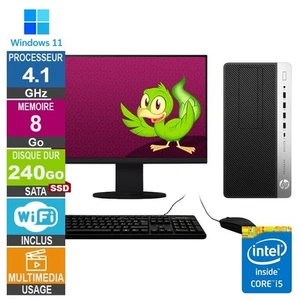 HP EliteDesk 800 G4 TWR i5-8500 4.10GHz 8Go/240Go SSD Wifi W11 + Ecran 20 - Photo 1/1