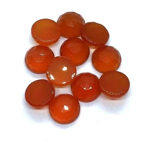 Round Rose Cut Flat Back Natural Red Onyx Loose Gemstone For Making All Jewelry - Picture 1 of 14