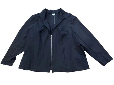 Avenue Mujer 26/28 Negro Ponte Cremallera Frontal Manga Larga Chaqueta VV Foto 1 de 4