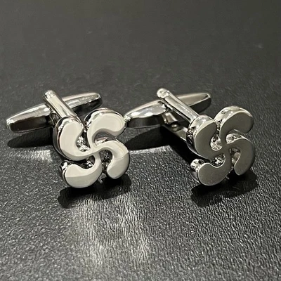 Swirl Shape Cufflinks Men Birthday Father’s Day Gift With Box - Image 1 of 4
