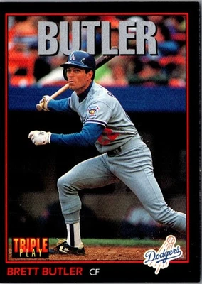 1993 Triple Play Brett Butler #136 Los Angeles Dodgers Baseball Card - Image 1 of 2