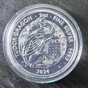 Royal Mint 2024 Tudor Beast Tudor Dragon 2oz Silver Bullion Coin - Picture 1 of 4