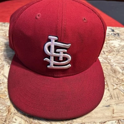 St Louis Cardinals Hat Cap Fitted 7 5/8 Red New Era 59Fifty MLB  - Image 1 of 4