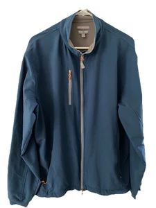 Peter Millar Mens  Element 4 Wind/Rain Resistant Golf Jacket Full Zip Blue Large - Picture 1 of 12