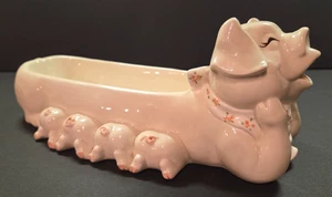 Vintage 1983 Fitz and Floyd Mother Pig Baby Piglets Cracker Boat Serving Dish - Picture 1 of 9