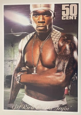 50 CENT, GET RICH OR DIE TRYIN’ RARE REPRODUCTION 2000’s POSTER - Image 1 of 4