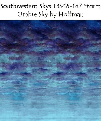 HOFFMAN CALIFORNIA FABRICS Southwest Skys Ombre Cotton Quilt fabric Hoffman BTY MRD46-151 STORM blue