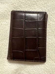 Aspinal of London Brown Genuine Leather Bifold Card Wallet ID Holder Bag - Picture 1 of 14