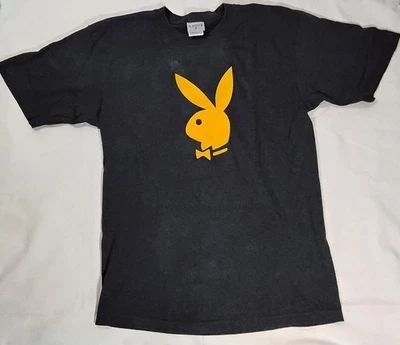 RARE Vintage 50/50 Playboy USA  T Shirt Tee Gray MEDIUM Playmate Bunny Logo - Image 1 of 4